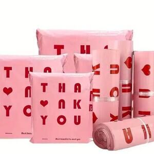 20 Durable Waterproof Poly Mailers w/ "Thank You" Heart Design 6.69x 11.8 ❤️